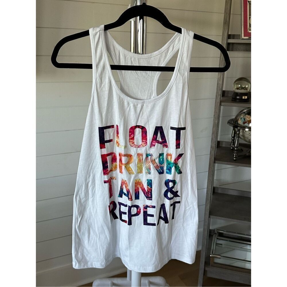 Float Drink Tan Repeat tank top sz small